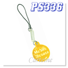 Yellow mobile phone strap with cleaner